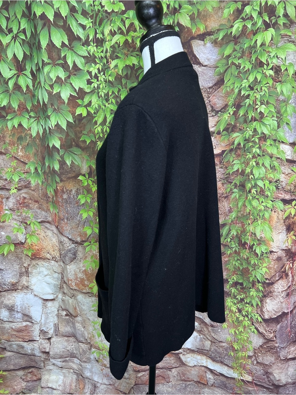 H BY HALSTON Black Jacket Cut Cardigan Quiet Luxury Minimalist, XL - Picture 6 of 12